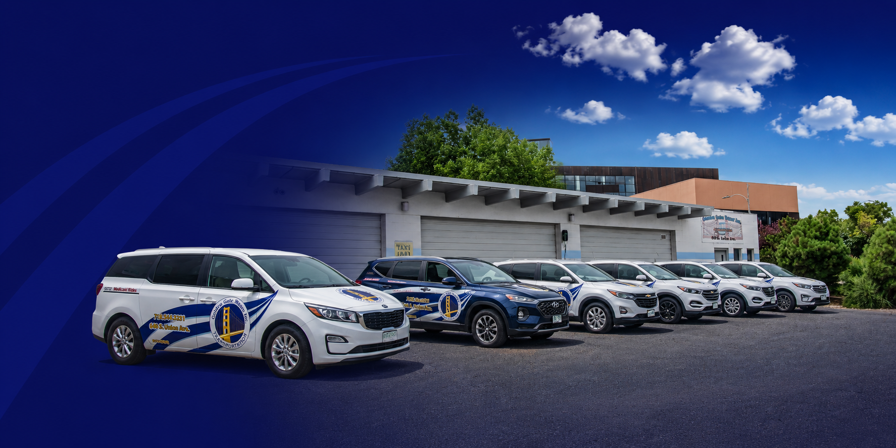 Golden Gate Manor Transportation fleet of wheelchair-accessible vans and medical transport vehicles